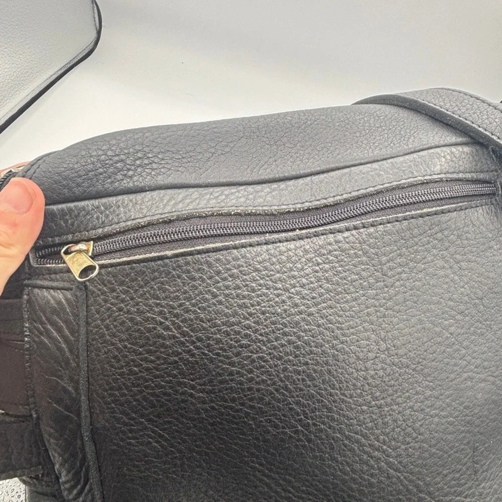 Vtg M. London Leathercraft Backpack Black Leather Purse Minimalist Rucksack EUC